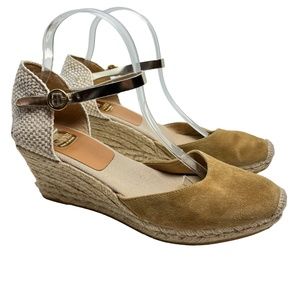 KANNA Made In SPAIN Mustard Yellow Espadrille Ankle Strap Wedge Heels Shoes  41